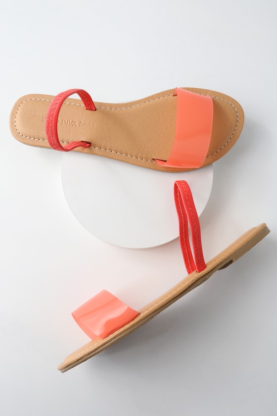 neon sandals flat