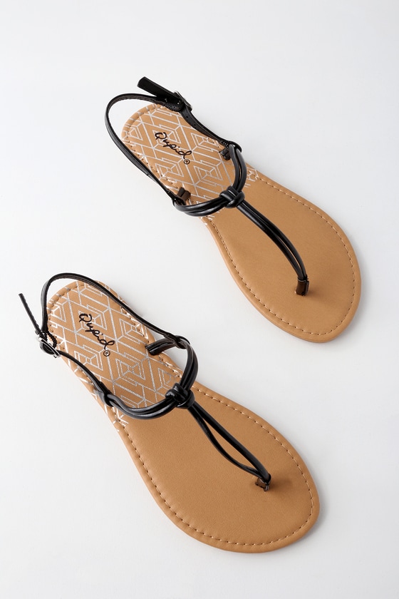 flat black flip flop sandals