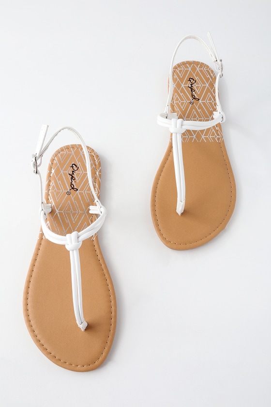 Cute White Sandals - Thong Sandals - Flat Sandals - Lulus