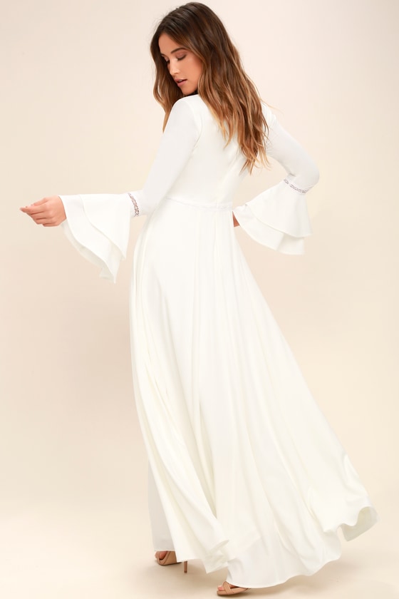 Lovely White Dress - Lace Dress - Maxi Dress - $96.00