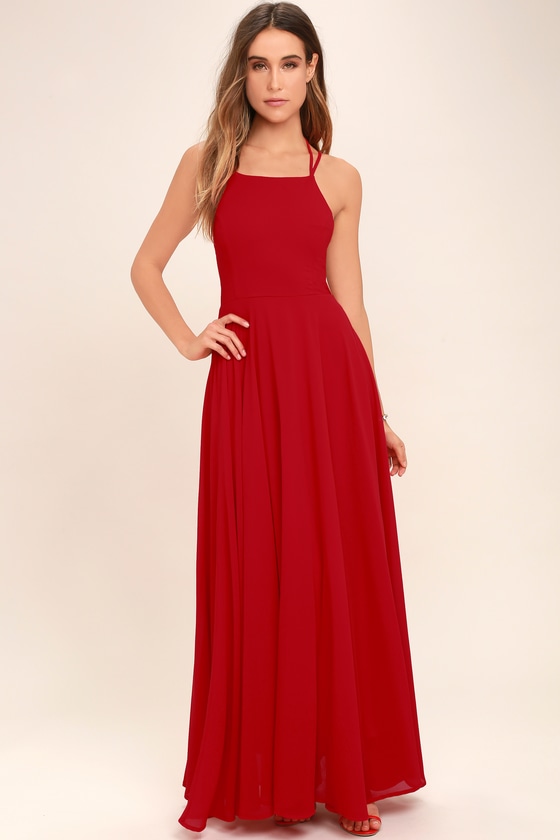 lulus red maxi dress