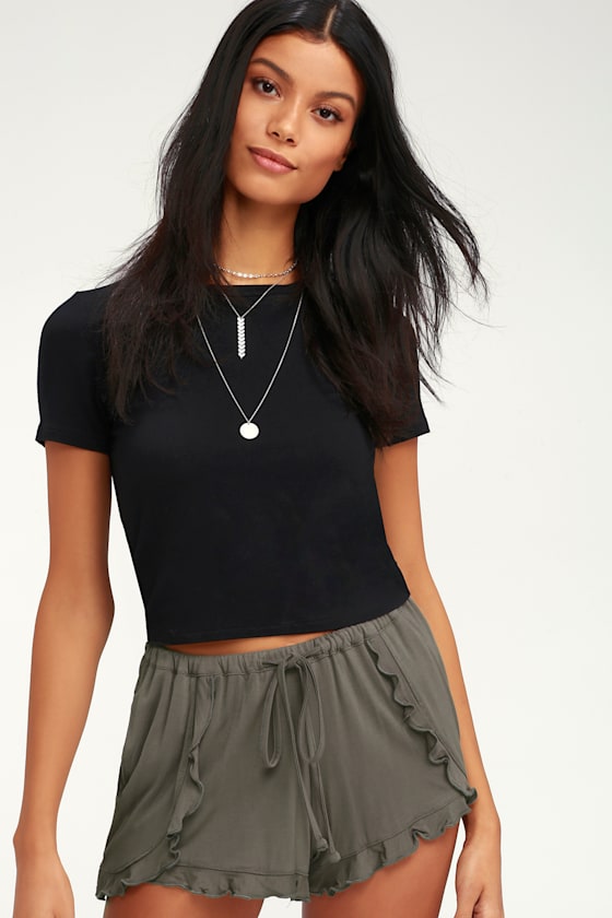 Birdie Charcoal Grey Drawstring Shorts 2