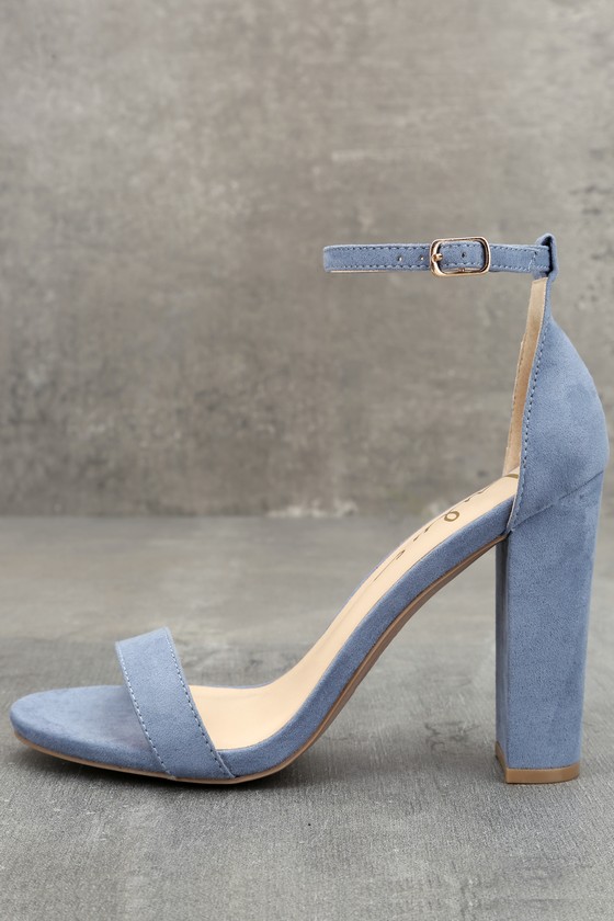 blue suede heels