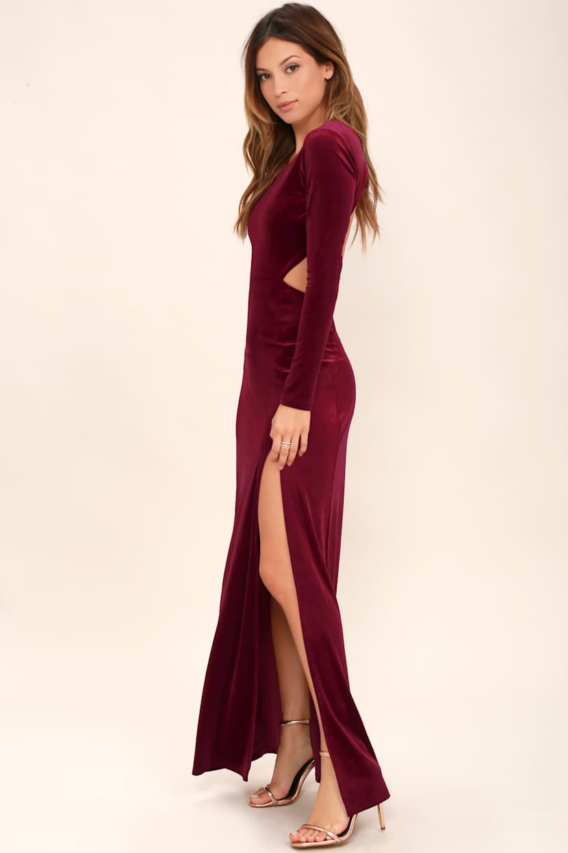 Sexy Burgundy Dress - Maxi Dress - Velvet Dress - Long Sleeve Dress - $76.00 - Lulus Sexy Burgundy Dress - Maxi Dress - Velvet Dress - Long Sleeve Dress - $76.00 - Lulus