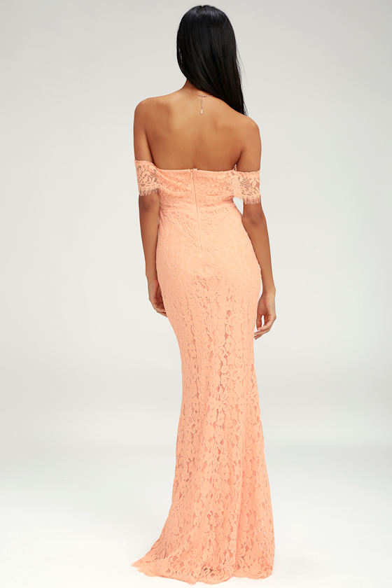Blush Pink Lace Maxi Dress OfftheShoulder Maxi Dress Lulus