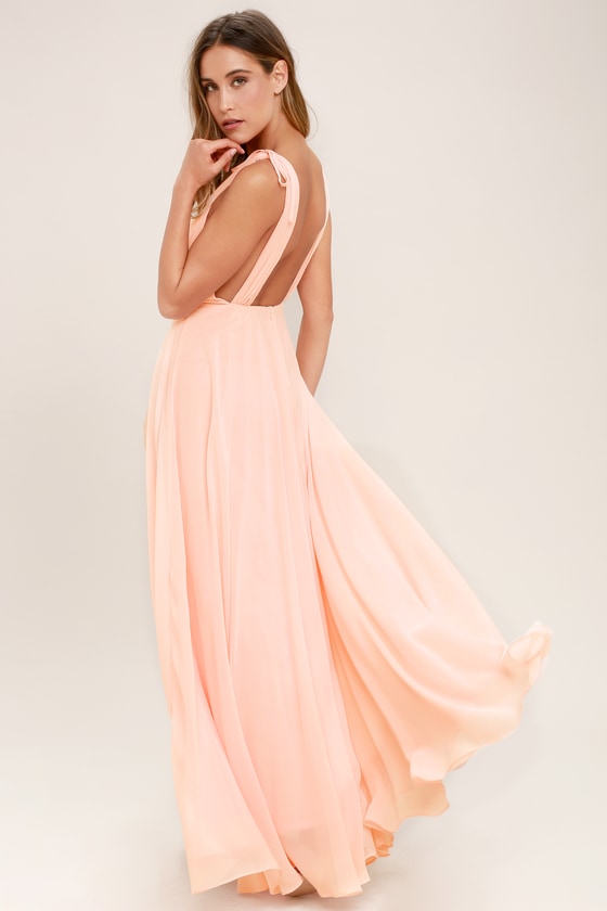 Dance the Night Away Blush Pink Backless Maxi Dress