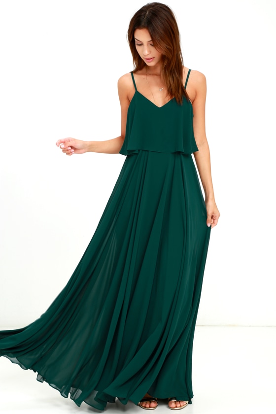 Stunning Forest Green Dress - Maxi Dress - Gown - $78.00 - Lulus