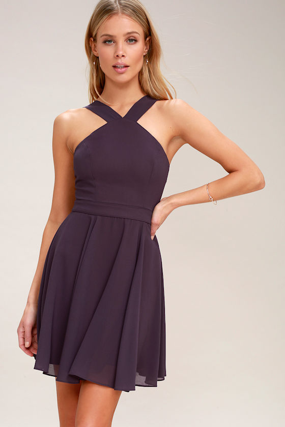 Forevermore Dusty Purple Skater Dress 7