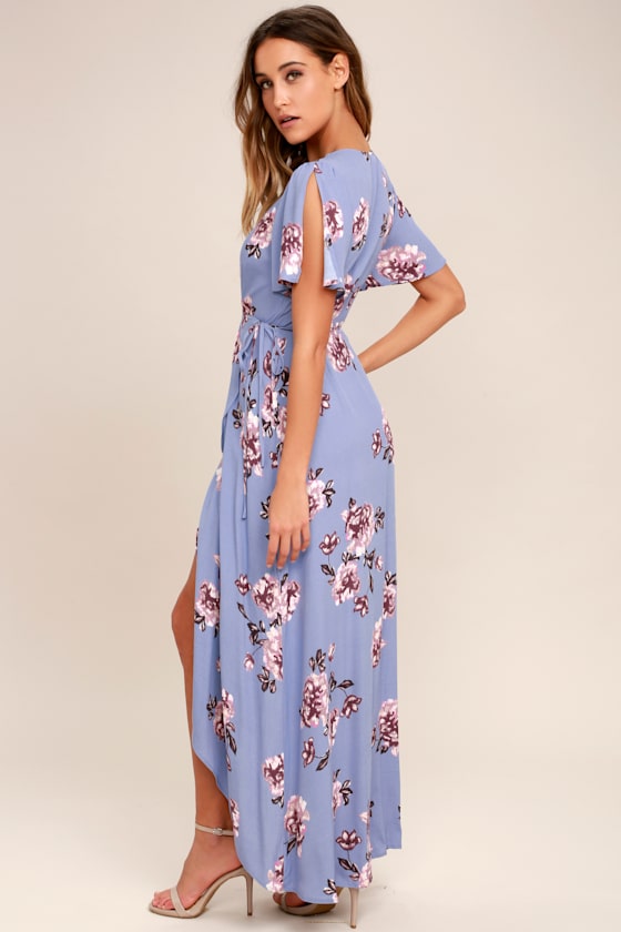 Selma Periwinkle Floral Print Wrap Dress 9