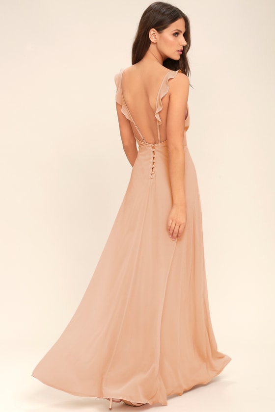 Lovely Blush Maxi Dress - Sleeveless Dress - Bridesmaid Dress
