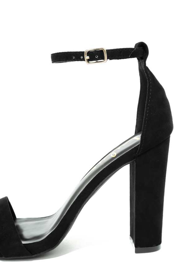 lulus black suede ankle strap heels womens