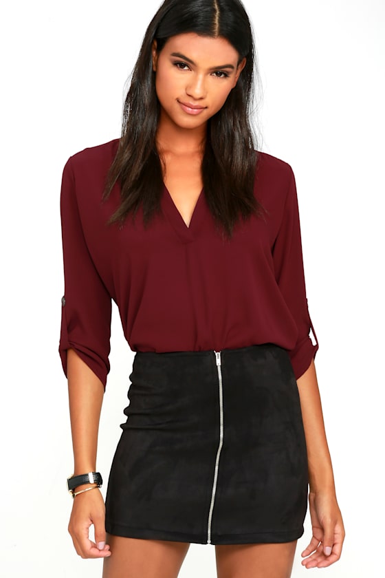 Haute Babe Black Vegan Suede Mini Skirt 12