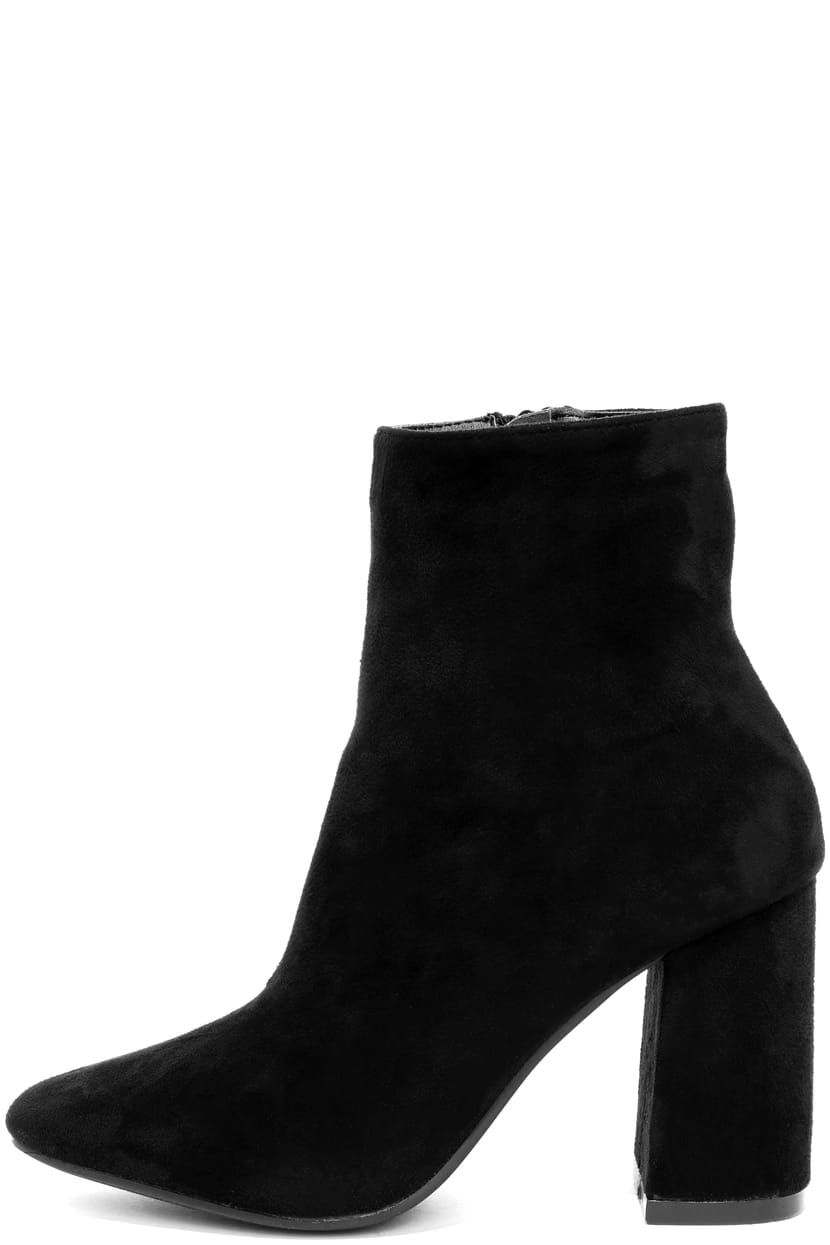 Chic Black Suede Booties - High Heel Booties - Ankle Booties - Lulus