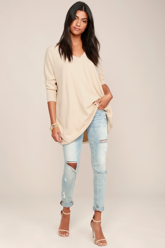 Ticket to Cozy Beige Oversized Sweater 8