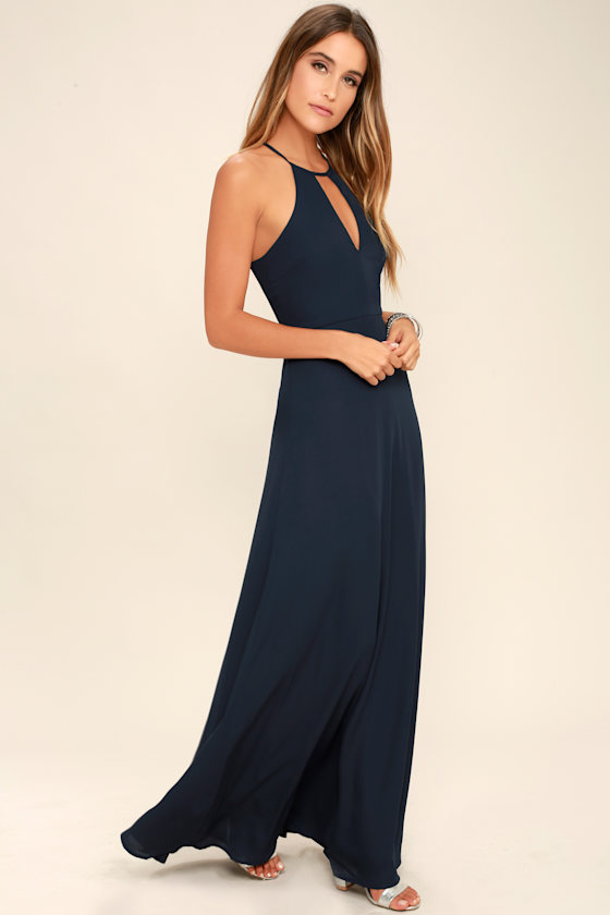 Beauty and Grace Navy Blue Maxi Dress 8
