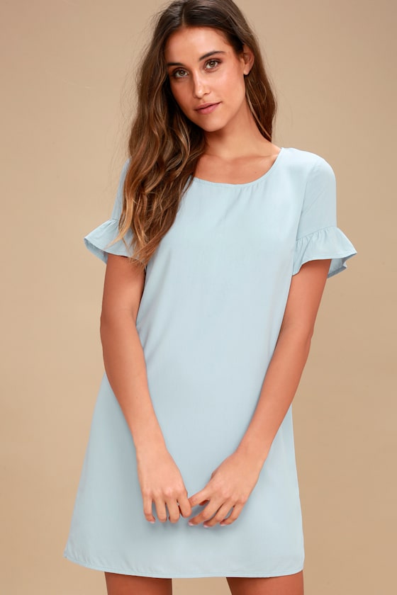 Chic of Perfection Powder Blue Shift Dress 1