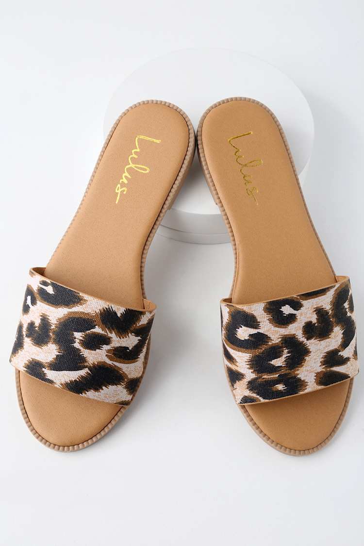 Dawn Slide in Calf Hair Leopard