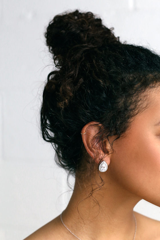 Heart of the Matter Silver Rhinestone Earrings 1