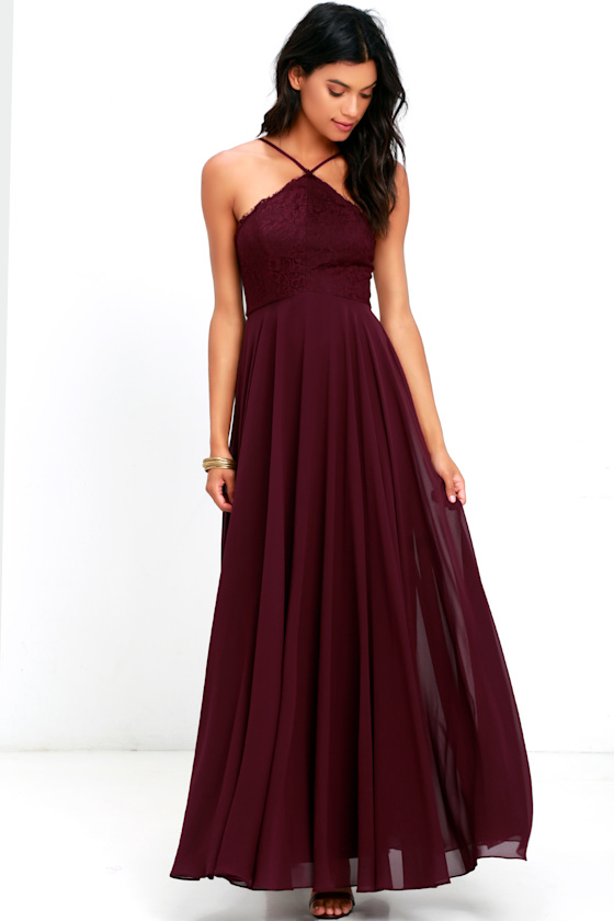 Allure Burgundy Maxi Dress