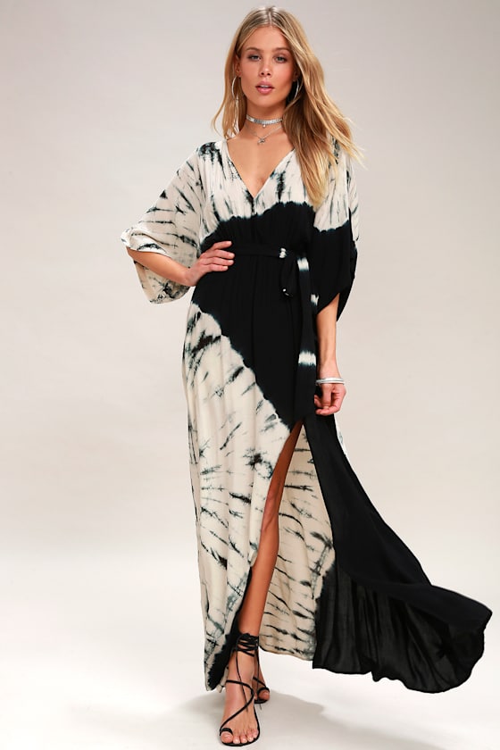 Needed Me Black Tie-Dye Maxi Dress