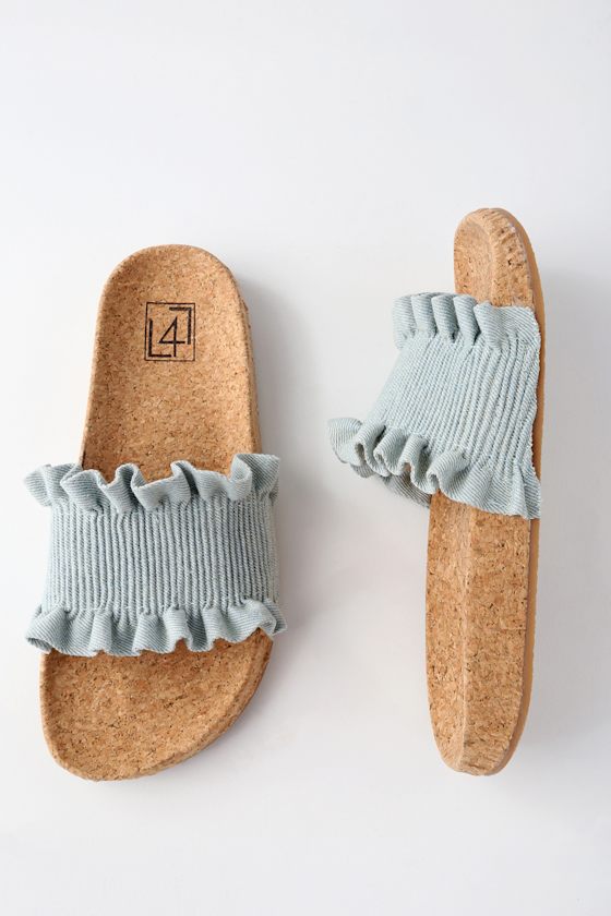 Alexa Denim Slide Sandals 1