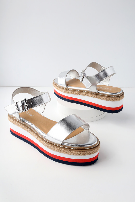 flatform sandals silver