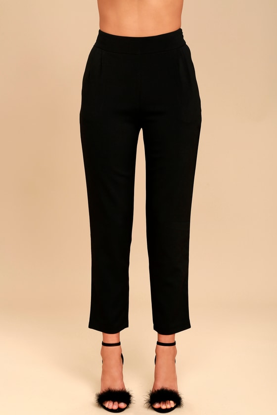 Black Dress Pants - Black High Waisted 