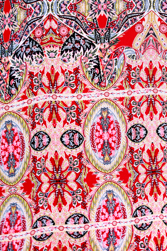 Design Major Red Print Swing Dress Design Major Red Print Swing Dress