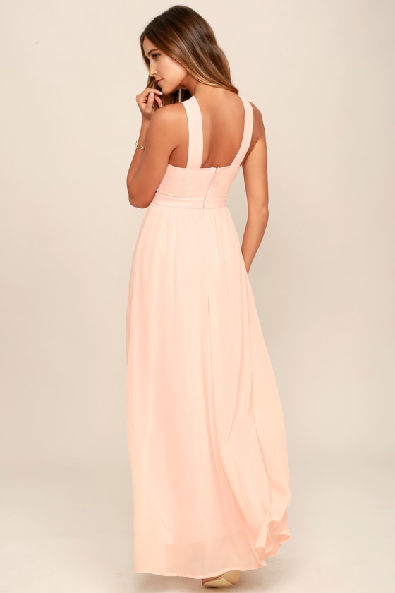 peach bridal maxi