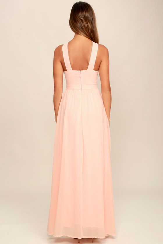 peach bridal maxi