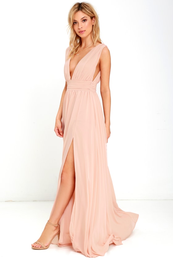 Blush Gown - Maxi Dress - Sleeveless Maxi Dress - $84.00
