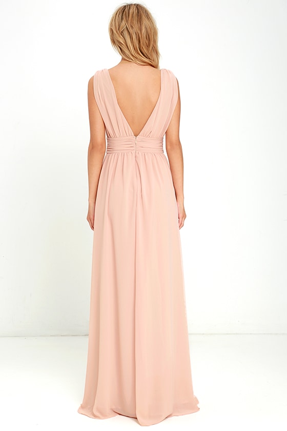 Blush Gown - Maxi Dress - Sleeveless Maxi Dress - $84.00