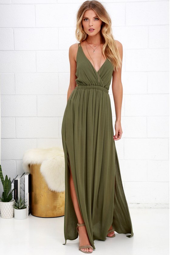 Olive Green Dress Strappy Dress Maxi Dress Olive Green Dress Strappy Dress Maxi Dress
