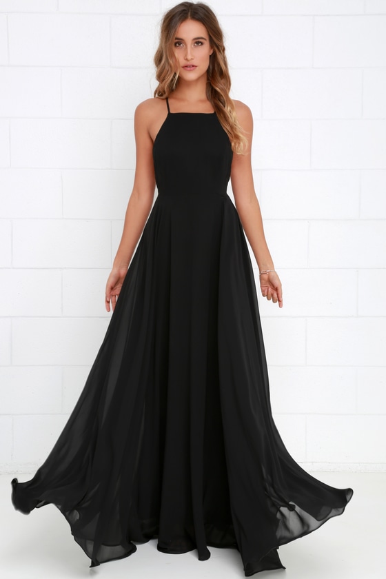 black maxi dresses