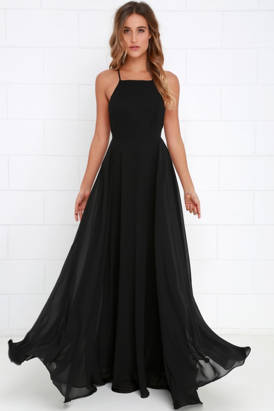 lulus long black dress