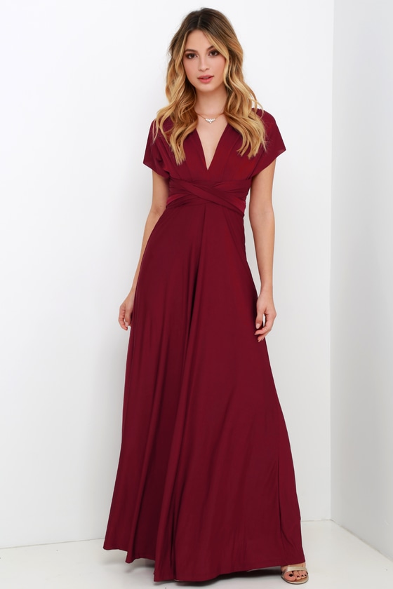 infinity dress wine red