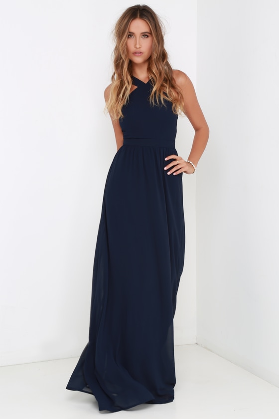 leandra navy blue lace maxi dress