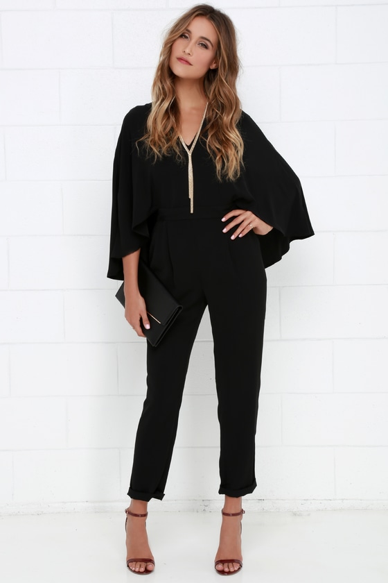 Black Jumpsuit - Cape Jumpsuit - Chic Jumpsuit - $84.00 - Lulus