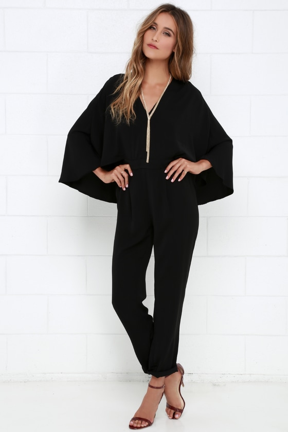 Black Jumpsuit - Cape Jumpsuit - Chic Jumpsuit - $84.00 - Lulus