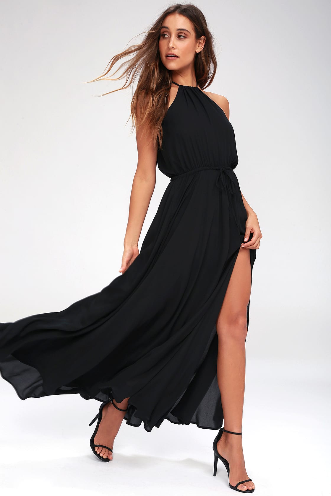 Essence of Style Black Maxi Dress