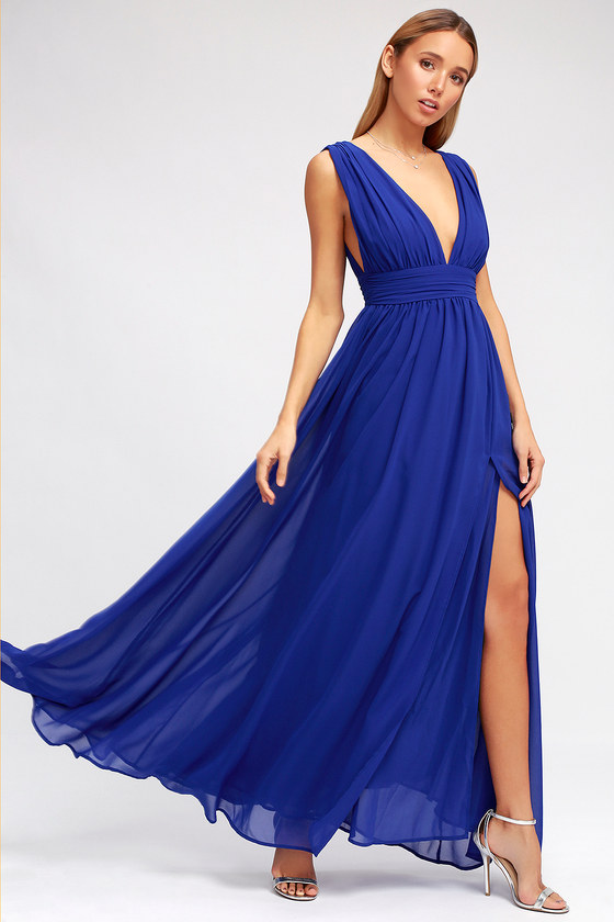 Royal Blue Gown - Maxi Dress - Homecoming Dress - $84.00