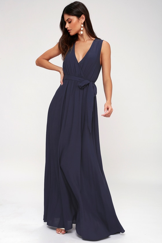 Stylish Maxi Dress - Causal Maxi Dress - Navy Blue Dress - Lulus