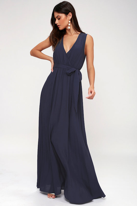 Stylish Maxi Dress Causal Maxi Dress Navy Blue Dress Lulus