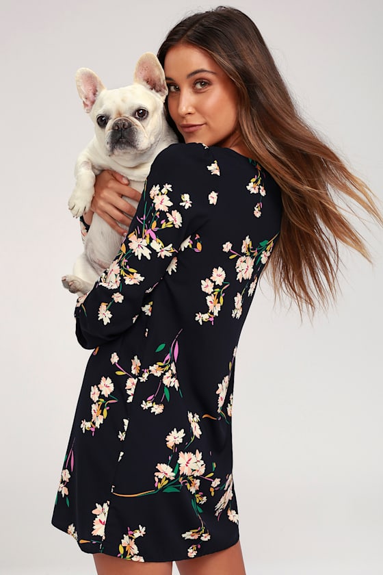 Herbaceous Babe Navy Floral Print Shift Dress 7