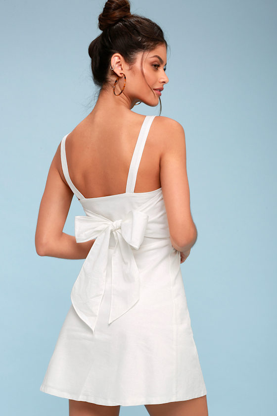 Cute White Dress ButtonDown Dress Mini Dress