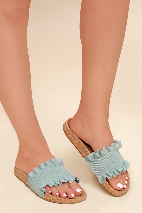 Alexa Denim Slide Sandals 2