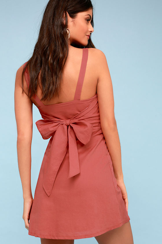 rust button down dress