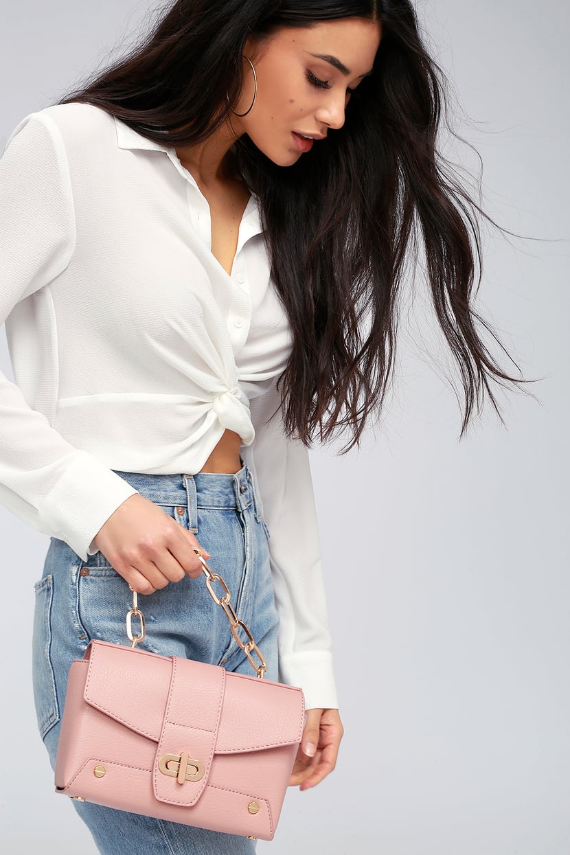BLUSH PINK…  Pink bags outfit, Denim fashion, Pink handbags