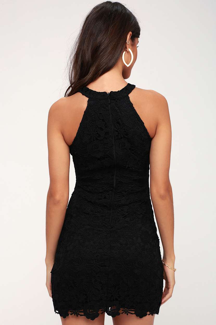 Lulus | Love Poem Black Lace Mini Dress | Size Medium | 100% Polyester Lulus | Love Poem Black Lace Mini Dress | Size Medium | 100% Polyester
