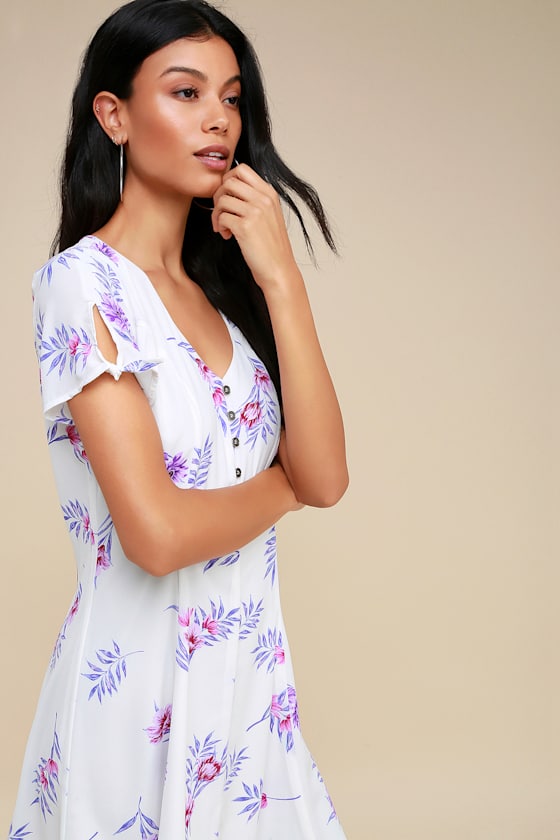 Isolde White Floral Print Mini Dress 5